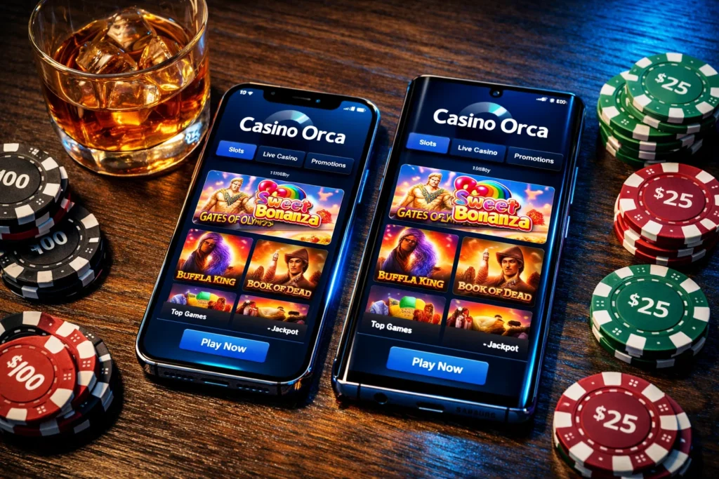 Interfaz Android iOS Casino Orca